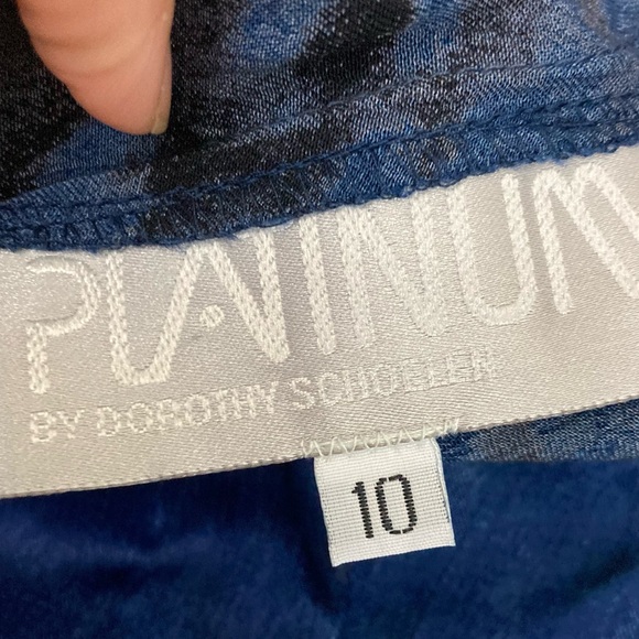 VINTAGE PLATINUM DOROTHY SCHOELEN BLUE BEAUTIFUL UNIQUE PANTS, SIZE 10 - Picture 4 of 5